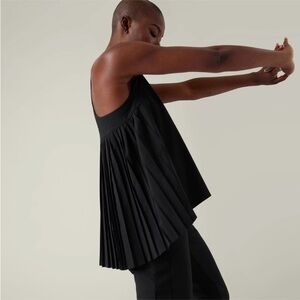 Athleta Black Pleated Tank Top
